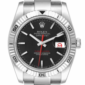 Rolex Datejust 36 Turnograph Black Dial Steel Replica 116264