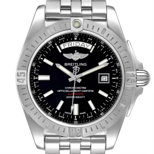 Breitling Galactic 44 Day-Date Steel Black Dial Replica Watches A45320
