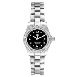 Replica TAG Heuer Aquaracer Black Dial Diamond Steel Ladies Watches WAF141D