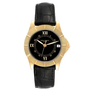 Patek Philippe Neptune Black Dial 18k Yellow Gold Mens Fake 5081