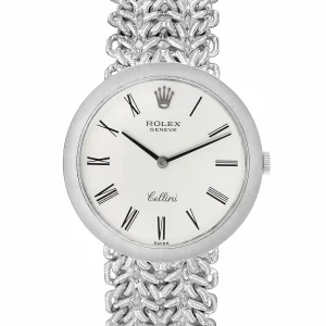 Replica Rolex Cellini 18k White Gold Silver Dial Vintage Ladies 3838