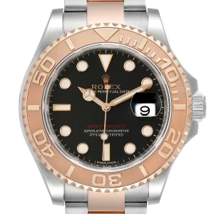Replica Rolex Yachtmaster 40 Everose Gold Steel Black Dial 116621