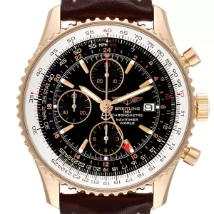 Breitling Navitimer World 18K Rose Gold Black Dial LE Replica Watches H24322