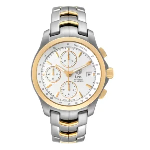 Replica Tag Heuer Link Steel Yellow Gold Chronograph Mens Watches CJF2150