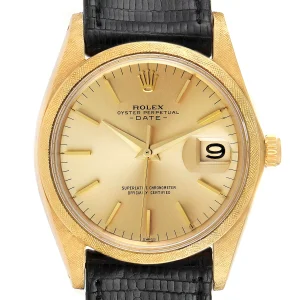 Rolex Date 18k Yellow Gold Florentine Finish Vintage Replica 1502