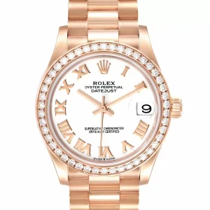 Replica Rolex President Datejust Midsize 31 Rose Gold Diamond 278285