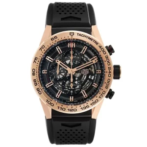 Replica Tag Heuer Carrera Calibre Rose Gold Skeleton Mens Watches CAR2A5B