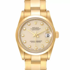 Replica Rolex President Datejust 31 Midsize Yellow Gold Diamond 68248