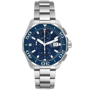 Replica Tag Heuer Aquaracer Blue Dial Steel Chronograph Mens Watches CAY211B
