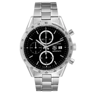 Replica Tag Heuer Carrera Steel Black Dial Chronograph Mens Watches CV2016