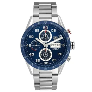 Replica Tag Heuer Carrera Blue Dial Chronograph Steel Mens Watches CV2A1V