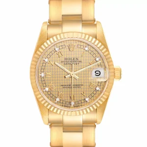 Rolex Datejust 31 Midsize 18K Yellow Gold Diamond Replica 68278