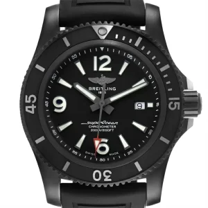 Breitling Superocean 46 Black Dial DLC Steel Mens Replica Watches M17368