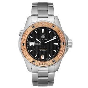 Replica Tag Heuer Aquaracer 43mm Steel Rose Gold Black Dial Mens Watches WAJ2150