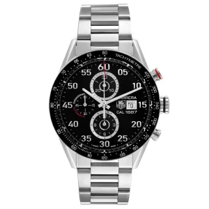 Replica Tag Heuer Carrera Black Dial Chronograph Mens Watches CAR2A10