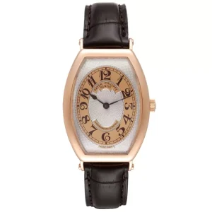 Patek Philippe Gondolo 18k Rose Gold Brown Strap Mens Fake 5098R