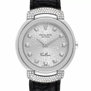 Replica Rolex Cellini Cellissima 33mm White Gold Diamond Ladies 6682