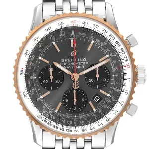 Breitling Navitimer 01 Grey Dial Steel Rose Gold Mens Replica Watches UB0121