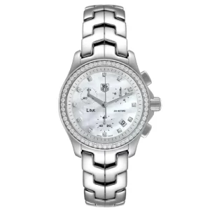 Replica TAG Heuer Link MOP Diamond Dial Bezel Steel Ladies Watches CJF1314