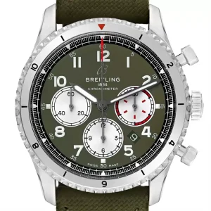 Fake Breitling Aviator 8 B01 Curtiss Warhawk Green Dial Steel Replica Watch AB0119