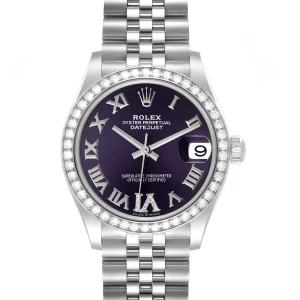 Rolex Datejust Midsize Steel White Gold Diamond Ladies Replica 278384