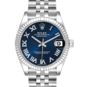 Rolex Datejust Midsize 31 Steel White Gold Blue Dial Replica 278274