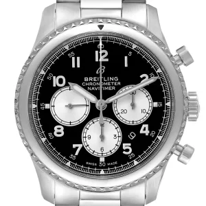 Breitling Navitimer Aviator 8 B01 Black Dial Steel Mens Replica Watches AB0117