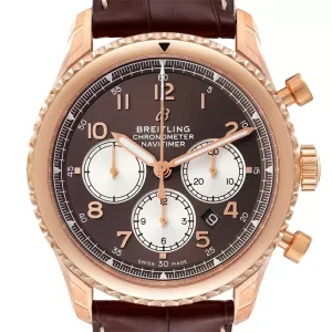 Breitling Navitimer Aviator 8 B01 Rose Gold Mens Replica Watches RB0117