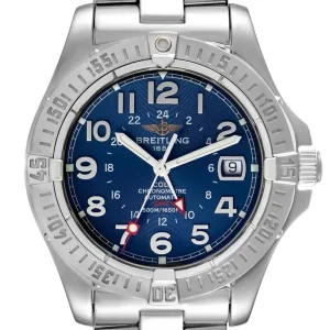 Fake Breitling Colt GMT Automatic Blue Dial Steel Mens Replica Watch A32350