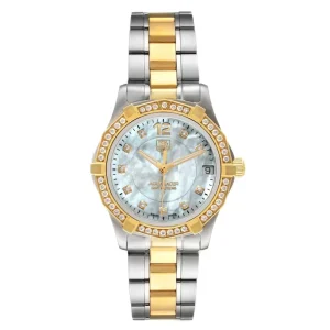Replica TAG Heuer Aquaracer Steel Yellow Gold MOP Diamond Ladies Watches WAF1350