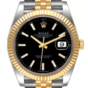 Fake Rolex Datejust Steel Yellow Gold Black Dial Watch 126233