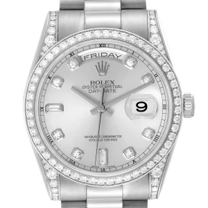 Replica Rolex President Day-Date 18k White Gold Diamond 118389