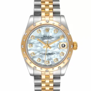 Rolex Datejust 31 Midsize MOP 18K Yellow Gold Diamond Replica 178343