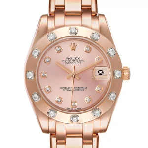 Replica Rolex Pearlmaster 34 18k Rose Gold Diamond Ladies 81315