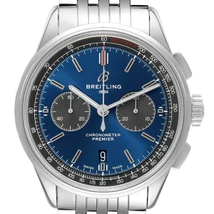 Breitling Premier B01 42mm Blue Dial Steel Mens Replica Watches AB0118