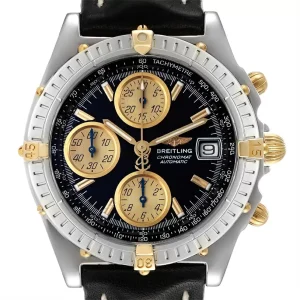 Breitling Windrider Chronomat Steel Yellow Gold Black Dial Mens Replica Watches B13350
