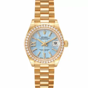 Replica Rolex President Ladies 18k Yellow Gold Diamond Ladies 279138