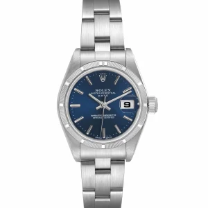 Rolex Date 26 Blue Dial Stainless Steel Ladies Replica 79190