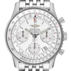 Breitling Navitimer Chronograph Silver Dial Steel Mens Replica Watches A23322c