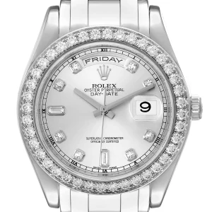 Fake Rolex Day-Date Masterpiece Special Edition Platinum Diamond Watch 18946