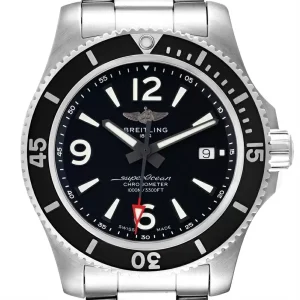 Breitling Superocean II Black Dial Bezel Steel Mens Replica Watches A17367