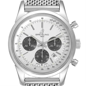 Breitling Transocean Panda Dial Chronograph Steel Mens Replica Watches AB0152