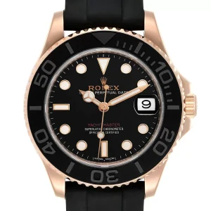 Replica Rolex Yachtmaster 37 18K Everose Gold Rubber Strap 268655