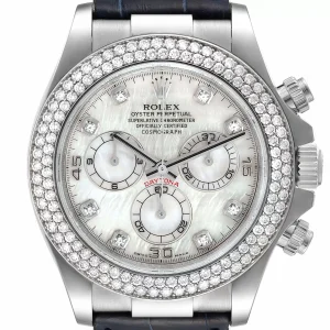 Fake Rolex Daytona White Gold Mother of Pearl Diamond Watch 116589