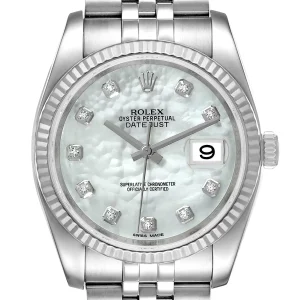 Rolex Datejust 36 Mother of Pearl Diamond Dial Replica 116234