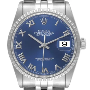 Rolex Datejust 36 Blue Roman Dial Steel Replica 16220