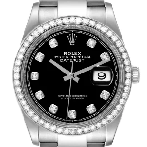 Rolex Datejust Steel Black Diamond Dial Bezel Replica 126284