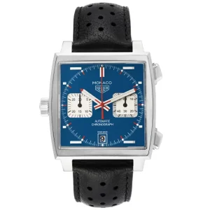 Replica Tag Heuer Monaco Chronograph Blue Dial Steel Mens Watches CAW211P
