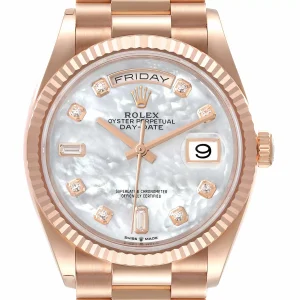 Replica Rolex President Day-Date Everose Gold MOP Dial 128235