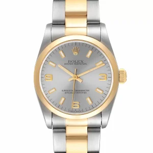 Replica Rolex Midsize 31 Slate Dial Yellow Gold Steel Ladies 67483